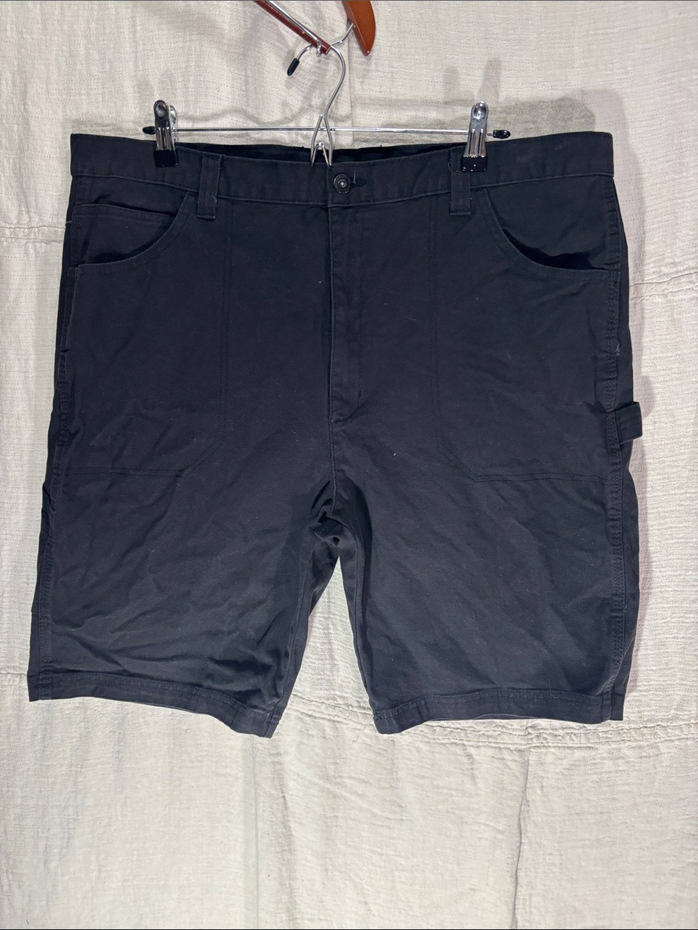 Dickies Black Cargo Work Shorts Mens Canvas Carpenter Black Size 38 No Tag
